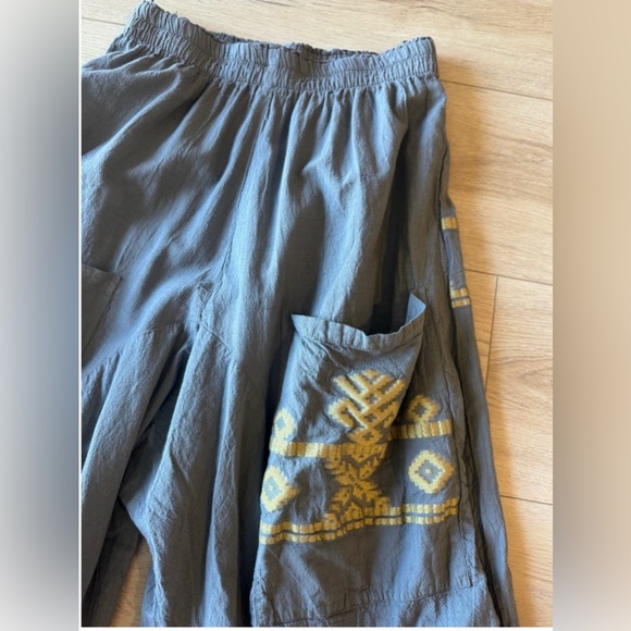 John P Greece Lagenlook Boho Harem Linen Pants One Size Fits All - Picture 4 of 6